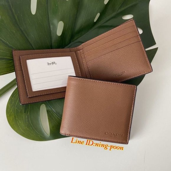 NWT - COACH Men Compact 3 In 1 Wallet -  BESTSELLER - Dark Saddle - Picture 3 of 14
